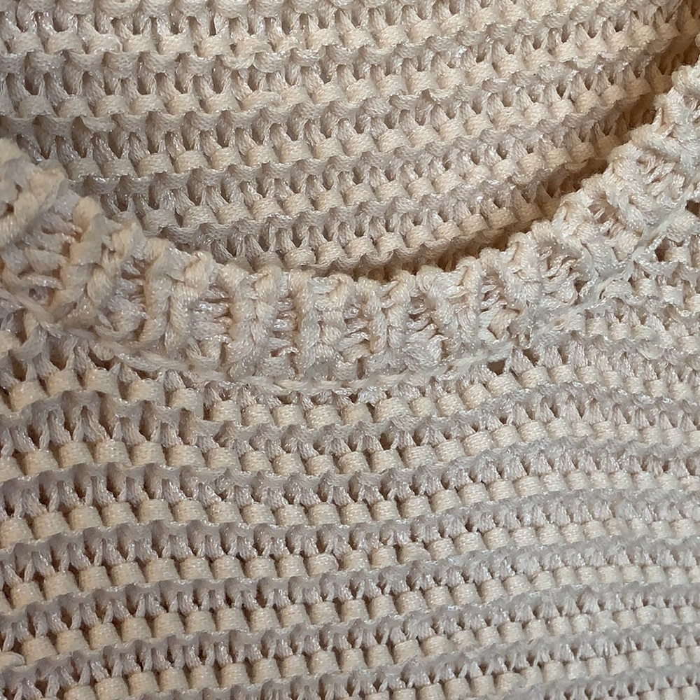 Talbots Petites Sweater Cream Knit Short Sleeve - Picture 5 of 8